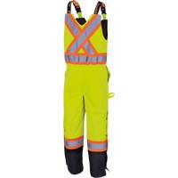 5041BB Pantalon &agrave; bretelles matelass&eacute; imperm&eacute;able, Polyester, Grand, Jaune lime haute visibilit&eacute; Distribution Jean Lapalme
