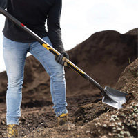 Pro Square Point Shovel, Fibreglass, Tempered Steel Blade, Straight Handle, 48" Long Distribution Jean Lapalme