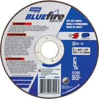 Meule a tronconner BlueFire, 4-1/2" x 0,045"/1/16", Arbre de 7/8", Type 01/41, Oxyde d'aluminium/Zirconium, 13580 Tr/min Distribution Jean Lapalme