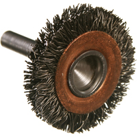 Brosses mont&eacute;es &agrave; fils cr&ecirc;p&eacute;s circulaires, 1-1/2", Fils 0,014", Tige 1/4" Distribution Jean Lapalme