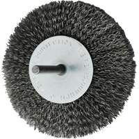 Brosses mont&eacute;es &agrave; fils cr&ecirc;p&eacute;s circulaires, 4", Fils 0,008", Tige 1/4" Distribution Jean Lapalme
