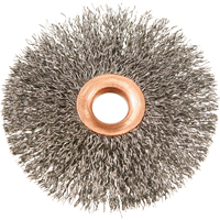 Brosses rotatives &agrave; fils cr&ecirc;p&eacute;s avec moyeu en cuivre 3", 3" dia., Fils 0,012", Arbre 1/2" Distribution Jean Lapalme