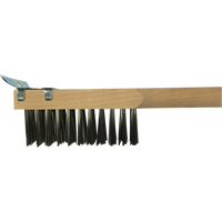 Brosse de nettoyage avec racloir, Acier inoxydable, 3 x 10 rangs de fils, Longueur 20" Distribution Jean Lapalme