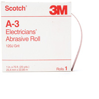 Scotch&reg; A-3 Electrician's Abrasive Roll, Aluminum Oxide, 1" W x 75' L, 120 Grit Distribution Jean Lapalme