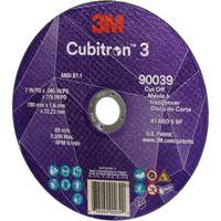 Cubitron 3 Cut-Off Wheel, 7" x 0.09", 7/8" Arbor, Type T27, Ceramic, 8500 RPM Distribution Jean Lapalme