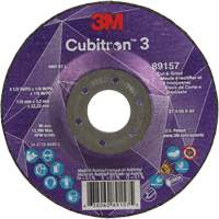 Cubitron 3 Cut and Grind Wheel, 4-1/2" x 1/8", 7/8" Arbor, Type 27, 36 Grit, Ceramic Distribution Jean Lapalme