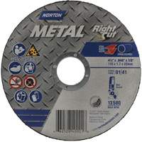 Metal RightCut Right Angle Cut-Off Wheel, 4-1/2" x 0.045", 7/8" Arbor, Type 01/41, Aluminum Oxide, 13580 RPM Distribution Jean Lapalme
