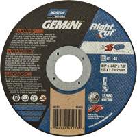 Gemini RightCut Right Angle Cut-Off Wheel, 4-1/2" x 0.045", 7/8" Arbor, Type 01/41, Aluminum Oxide, 13580 RPM Distribution Jean Lapalme