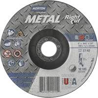 Metal RightCut Right Angle Cut-Off Wheel, 6" x 0.045", 7/8" Arbor, Type 27/42, Aluminum Oxide, 10190 RPM Distribution Jean Lapalme