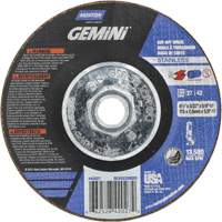 Gemini INOX/SS Right Angle Cut-Off Wheel, 4-1/2" x 3/32", 5/8"-11 Arbor, Type 27/42, Aluminum Oxide, 13580 RPM Distribution Jean Lapalme