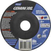 Gemini XXL Grinding Wheel, 4-1/2" x 1/4", 7/8" Arbor, Aluminum Oxide, Type 27 Distribution Jean Lapalme