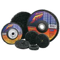 Disque &agrave; moyeu d&eacute;port&eacute; non tiss&eacute; pour d&eacute;capage rapide Bear-Tex, 4-1/2" dia., Grain Extra grossier, Carbure de silicium Distribution Jean Lapalme