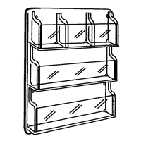 Literature Displays, Wall Mount, 9 Slots, Plastic, 30" W x 2" D x 36-7/8" H Distribution Jean Lapalme