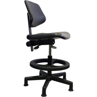 Ergonomic Seating, Polyurethane, Black, 250 lbs. Capacity Distribution Jean Lapalme