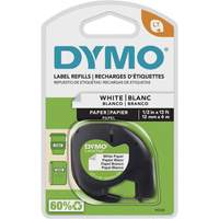 &eacute;tiquettes pour &eacute;tiqueteuse LetraTag Plus LT-100H, 12 mm x 13', Noir sur blanc Distribution Jean Lapalme