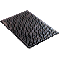 Syst&egrave;me de tapis anti-fatigue emboîtable en caoutchouc conducteur, Caoutchouc, 2' la c, 3' lo, 1/2" &eacute;paisseur, Noir Distribution Jean Lapalme