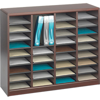 Casier &agrave; compartiments E-Z Stor pour documentation, Stationnaire, 36 fentes, Bois, 40" la x 3/4" p x 32-1/2" h Distribution Jean Lapalme