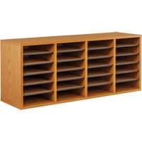 Casier &agrave; compartiments r&eacute;glable pour documentation, Stationnaire, 24 fentes, Bois, 39-1/4" la x 11-3/4" p x 16-1/4" h Distribution Jean Lapalme