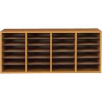 Casier &agrave; compartiments r&eacute;glable pour documentation, Stationnaire, 24 fentes, Bois, 39-1/4" la x 11-3/4" p x 16-1/4" h Distribution Jean Lapalme
