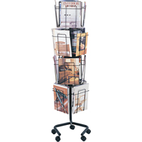 Pr&eacute;sentoirs pivotants pour documentation, Rotatif, 16 fentes, Fil m&eacute;tallique, 15" la x 15" p x 60" h Distribution Jean Lapalme