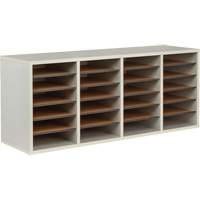 Casier &agrave; compartiments r&eacute;glable pour documentation, Stationnaire, 24 fentes, Bois, 39-1/4" la x 11-3/4" p x 16-1/4" h Distribution Jean Lapalme