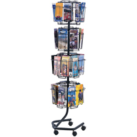 Pr&eacute;sentoirs pivotants pour documentation, Rotatif, 32 fentes, Fil m&eacute;tallique, 15" la x 15" p x 60" h Distribution Jean Lapalme