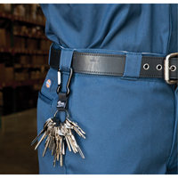 Split Ring Key Holder, Zinc Alloy Metal, 4-1/2" Cable, Carabiner Attachment Distribution Jean Lapalme