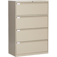Lateral Filing Cabinet, Steel, 4 Drawers, 36" W x 18" D x 53-3/8" H, Beige Distribution Jean Lapalme