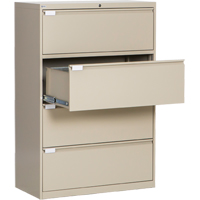 Lateral Filing Cabinet, Steel, 4 Drawers, 36" W x 18" D x 53-3/8" H, Beige Distribution Jean Lapalme