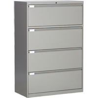 Lateral Filing Cabinet, Steel, 4 Drawers, 36" W x 18" D x 53-3/8" H, Grey Distribution Jean Lapalme
