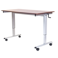Postes de travail ajustables pour travail assis et debout , , 48-1/2" h x 48" la x 32-1/2" p, Noyer Distribution Jean Lapalme