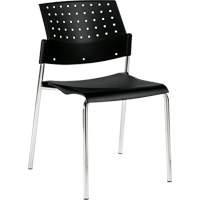 Chaise sans accoudoirs empilables, Plastique, Hauteur 33", Capacit&eacute; 300 lb, Noir Distribution Jean Lapalme