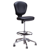 Metro Extended-High Chair, Vinyl, Black, 250 lbs. Capacity Distribution Jean Lapalme