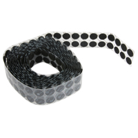 Attaches en jeton, Boucle et crochet, 3/4" dia., Adh&eacute;sif, Noir Distribution Jean Lapalme