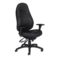 High Back Comfort Chair, Leather, Black, 300 lbs. Capacity Distribution Jean Lapalme
