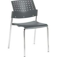 Chaises sans accoudoirs empilables, Plastique, Hauteur 33", Capacit&eacute; 300 lb, Gris Distribution Jean Lapalme