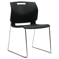 Chaise, Plastique, Hauteur 32-1/2", Capacit&eacute; 300 lb, Noir Distribution Jean Lapalme