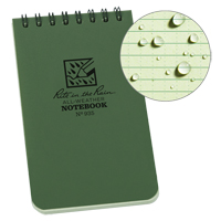 Pocket Top-Spiral Notebook, Soft Cover, Green, 100 Pages, 3" W x 5" L Distribution Jean Lapalme