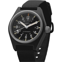General Purpose Quartz with MaraGlo Watch, Analog, Battery Operated, 0.6" W x 1.3" D x 0.4" H, Black Distribution Jean Lapalme