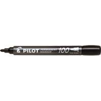 Marqueur permanent Pilot 100, Noir, Pointe Ronde Distribution Jean Lapalme
