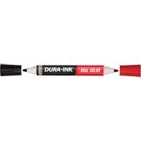 Marqueur &agrave; encre permanente et double couleur Markal Dura-Ink, Noir/Rouge, Pointe Ronde Distribution Jean Lapalme