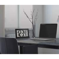 Self-Setting & Self-Adjusting Wall Clock with Stand, Digital, Battery Operated, Black Distribution Jean Lapalme