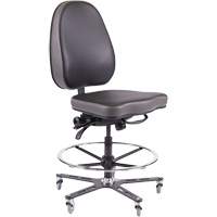 Chaise industrielle ergonomique TF180, Mobile, Ajustable Hauteur, Capacit&eacute; 280 lb Distribution Jean Lapalme