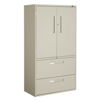 Armoire Multi-Stor, Acier, 3 Tablettes, 65-1/4" h x 36" la x 18" P, Beige Distribution Jean Lapalme