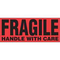 &eacute;tiquettes pour traitement sp&eacute;cial Fragile Handle with Care, 5" lo x 2" la, Noir/rouge Distribution Jean Lapalme