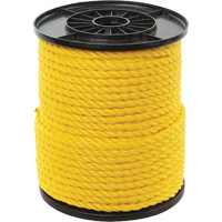 3/8" Yellow Twisted 3-Strand Rope, Polypropylene, 250' Distribution Jean Lapalme