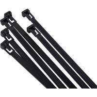 Re-Usable Cable Tie, 14" Long, 50 lbs. Tensile Strength, Black Distribution Jean Lapalme