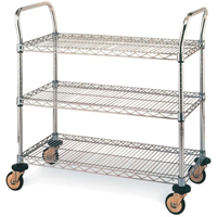 Standard-Duty Utility Carts, Stainless Steel, 18" x 39" x 30", 500 lbs. Capacity Distribution Jean Lapalme