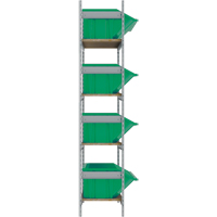 Wide Span Shelving with Jumbo Plastic Bins, Steel, Boltless, Starter, 66" W x 72" H x 18" D Distribution Jean Lapalme