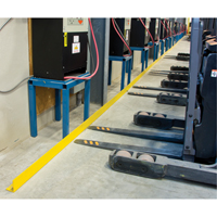 Rails protecteurs arr&ecirc;ts de charge avec ancrage au sol, Acier, 48" lo x 5" h, Jaune Distribution Jean Lapalme